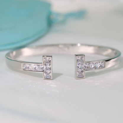T Diamond Square Bracelet