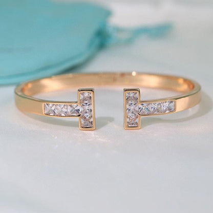 T Diamond Square Bracelet
