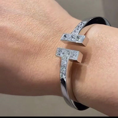 T Diamond Square Bracelet