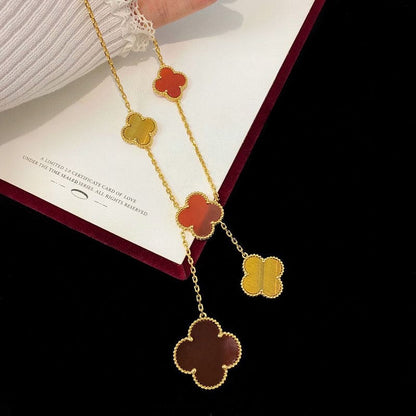 Magic Alhambra Six Motifs Carnelian Clover Necklace