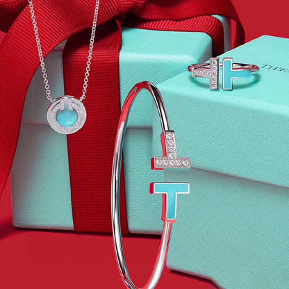 T Diamond & Turquoise Wire Ring
