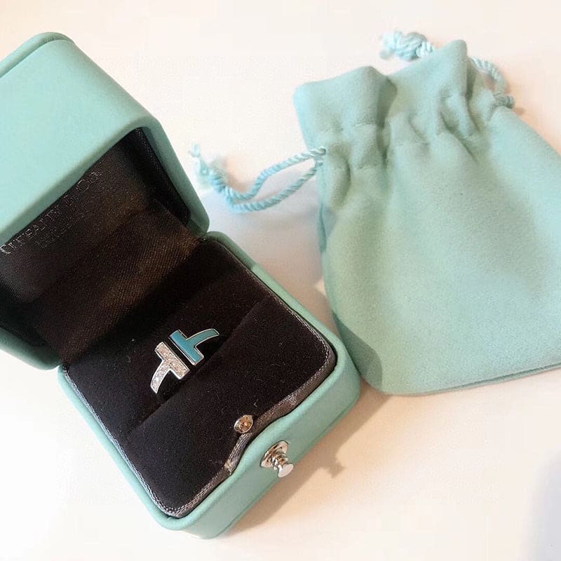T Diamond & Turquoise Wire Ring