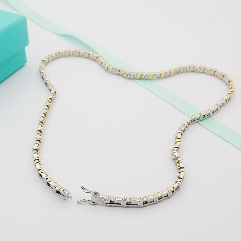T Schlumberger Eighteen Stone Choker Necklace