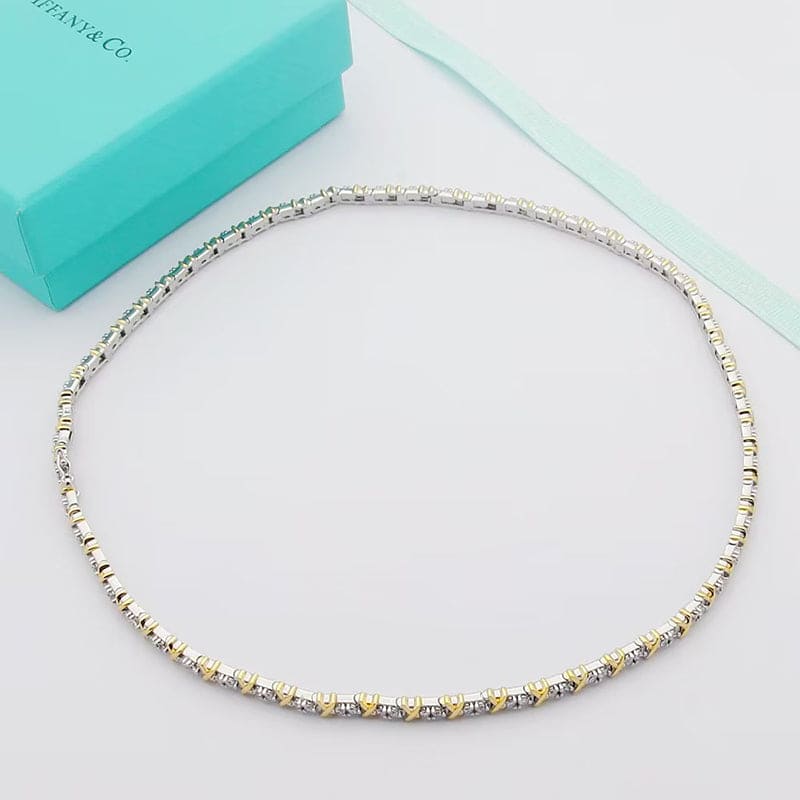 T Schlumberger Eighteen Stone Choker Necklace