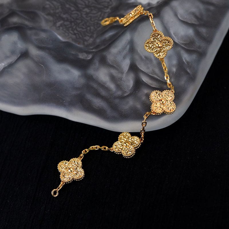 Rose Gold Five Motifs Clover Bracelet