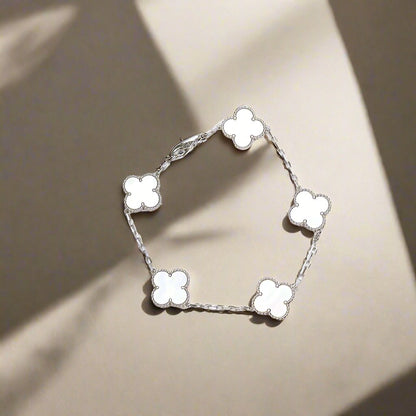 Vintage Alhambra Five Motifs Pearl Bracelet