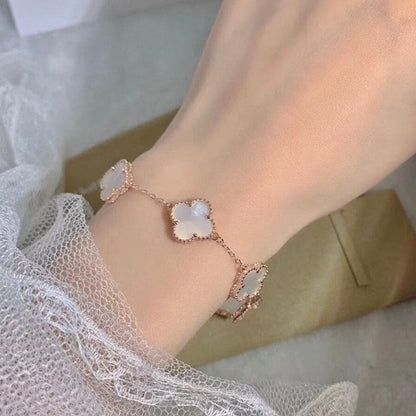 Vintage Alhambra Five Motifs Pearl Bracelet