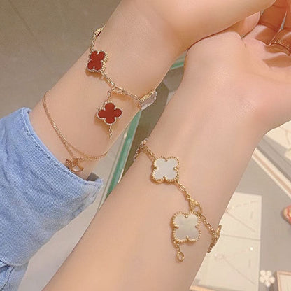 Vintage Alhambra Five Motifs Carnelian Bracelet