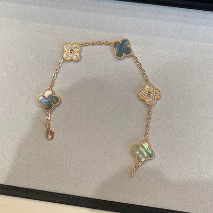 Vintage Alhambra Five Motifs Pearl Bracelet