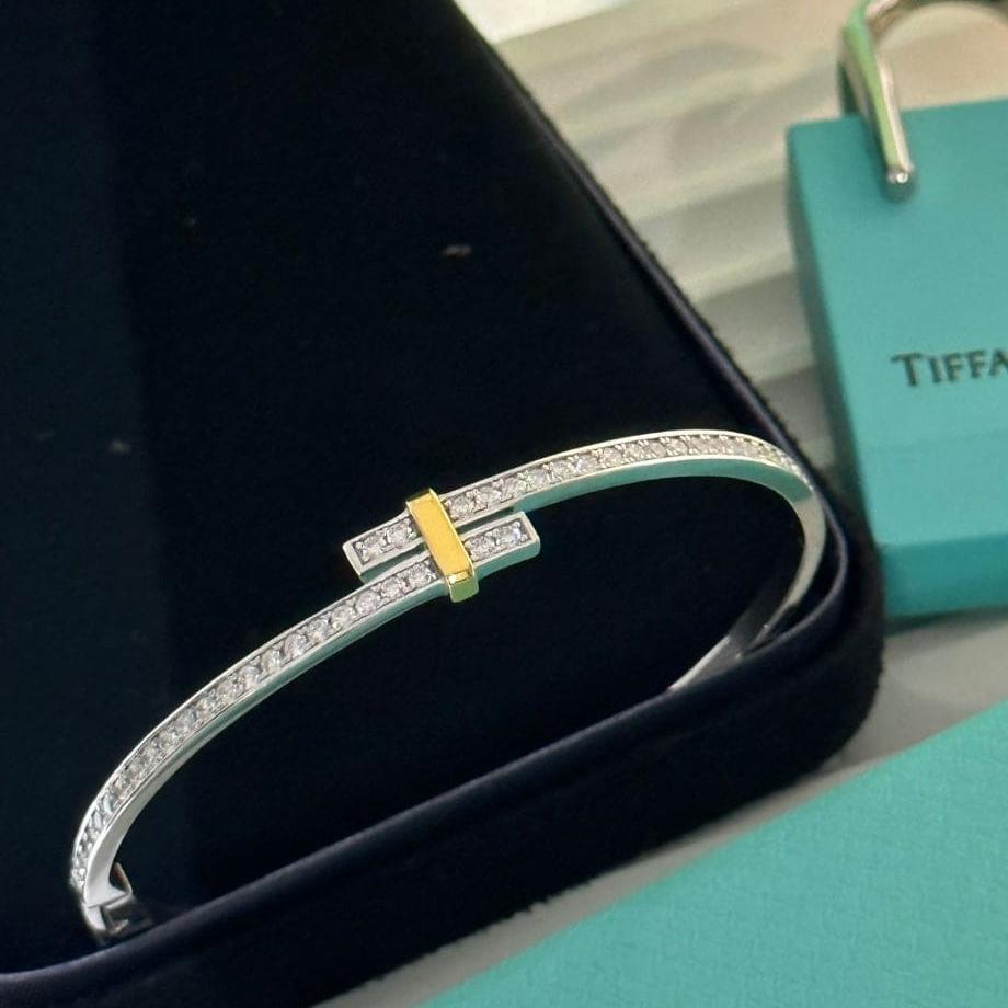 T Edge Hinged Bypass Bangle Bracelet