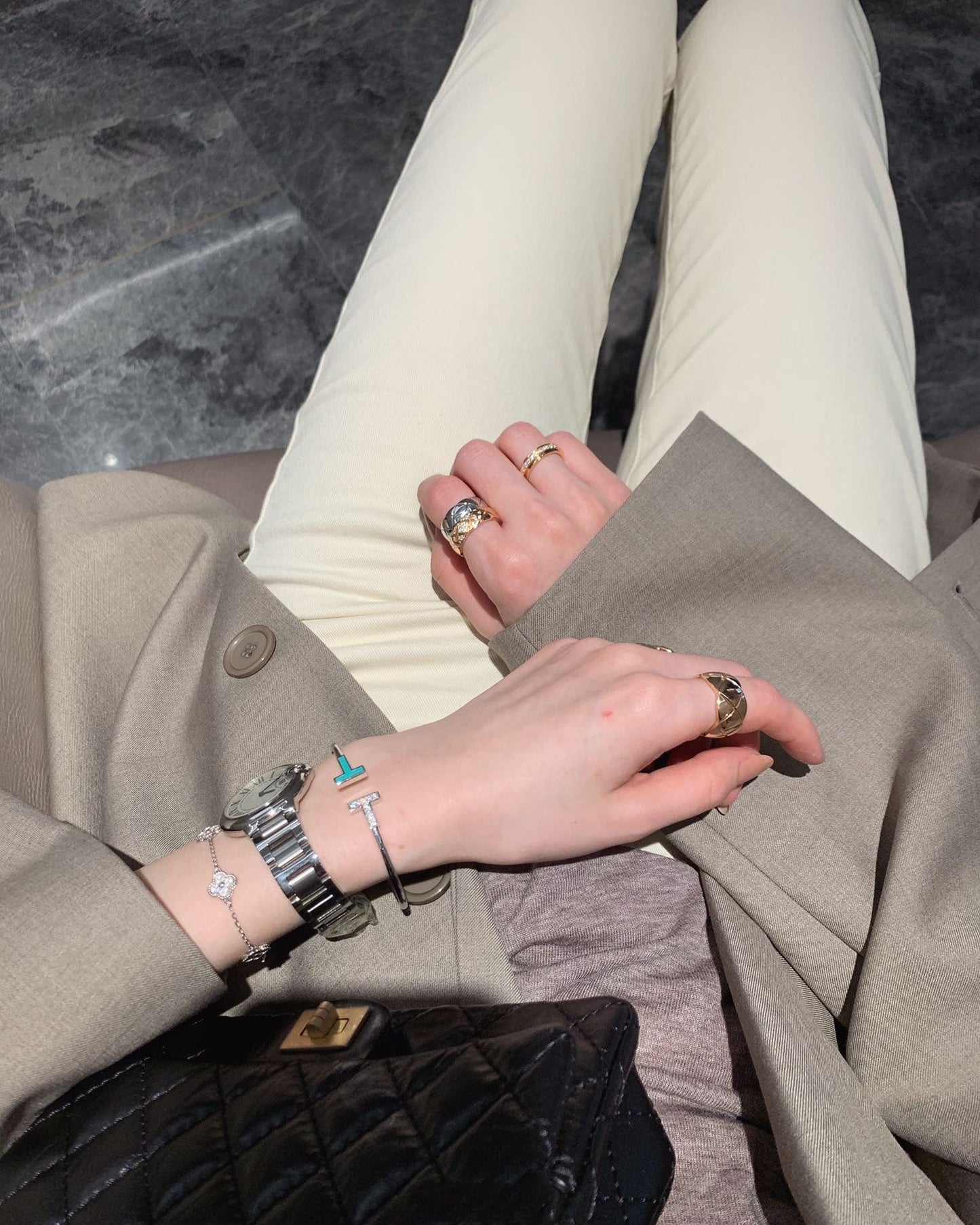 T Diamond and Turquoise Wire Bracelet