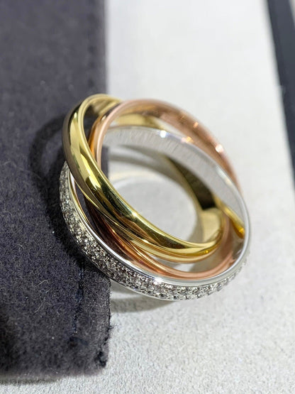 Trinity Pave Diamond Ring