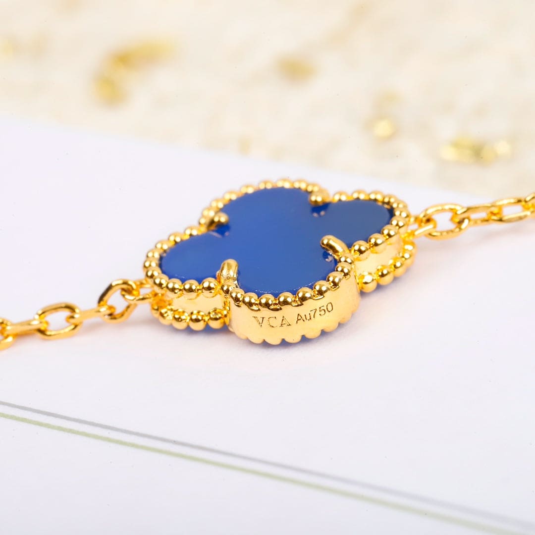 Vintage Alhambra Agate 10 Motifs Necklace