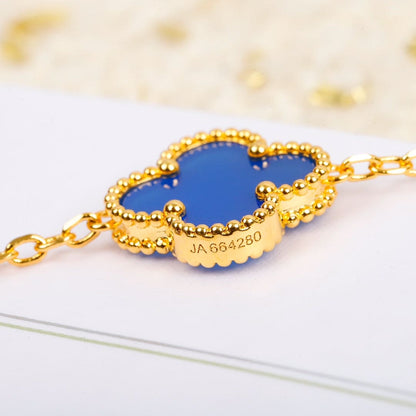 Vintage Alhambra Agate 10 Motifs Necklace