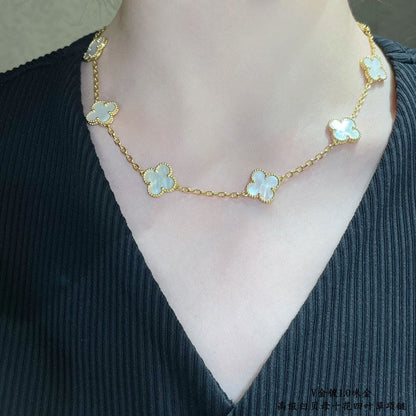 Vintage Alhambra Pearl 10 Motifs Necklace