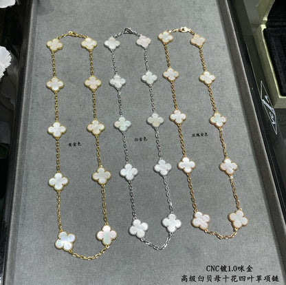 Vintage Alhambra Pearl 10 Motifs Necklace