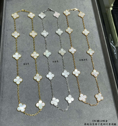 Vintage Alhambra Pearl 10 Motifs Necklace