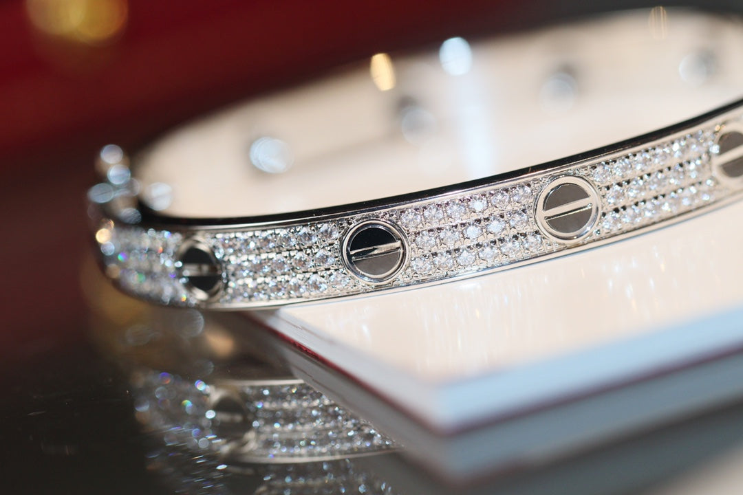 Diamond-paved Ceramic  Love Bracelet