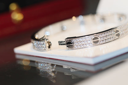 Diamond-paved Ceramic  Love Bracelet