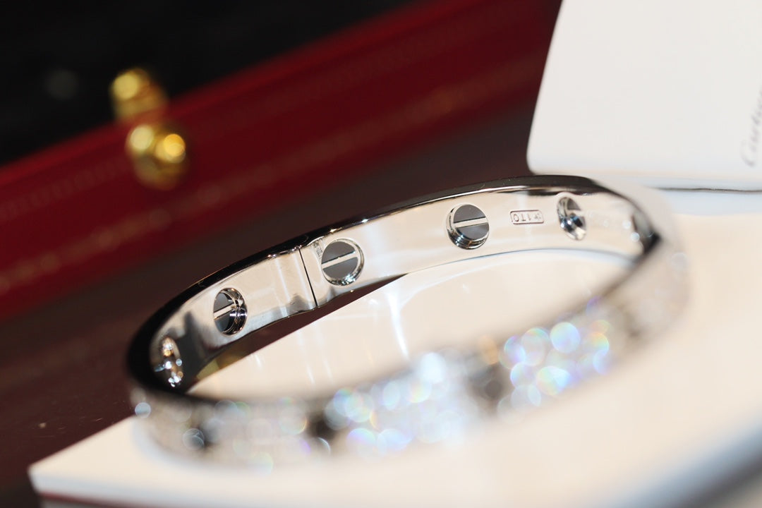 Diamond-paved Ceramic  Love Bracelet