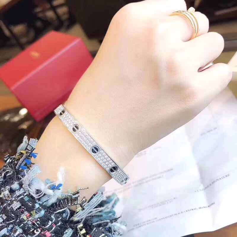 Diamond-paved Ceramic  Love Bracelet