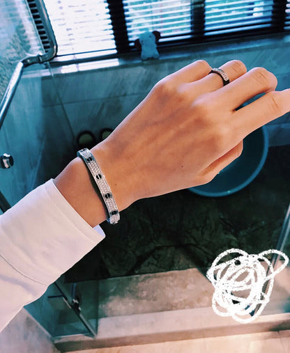 Diamond-paved Ceramic  Love Bracelet