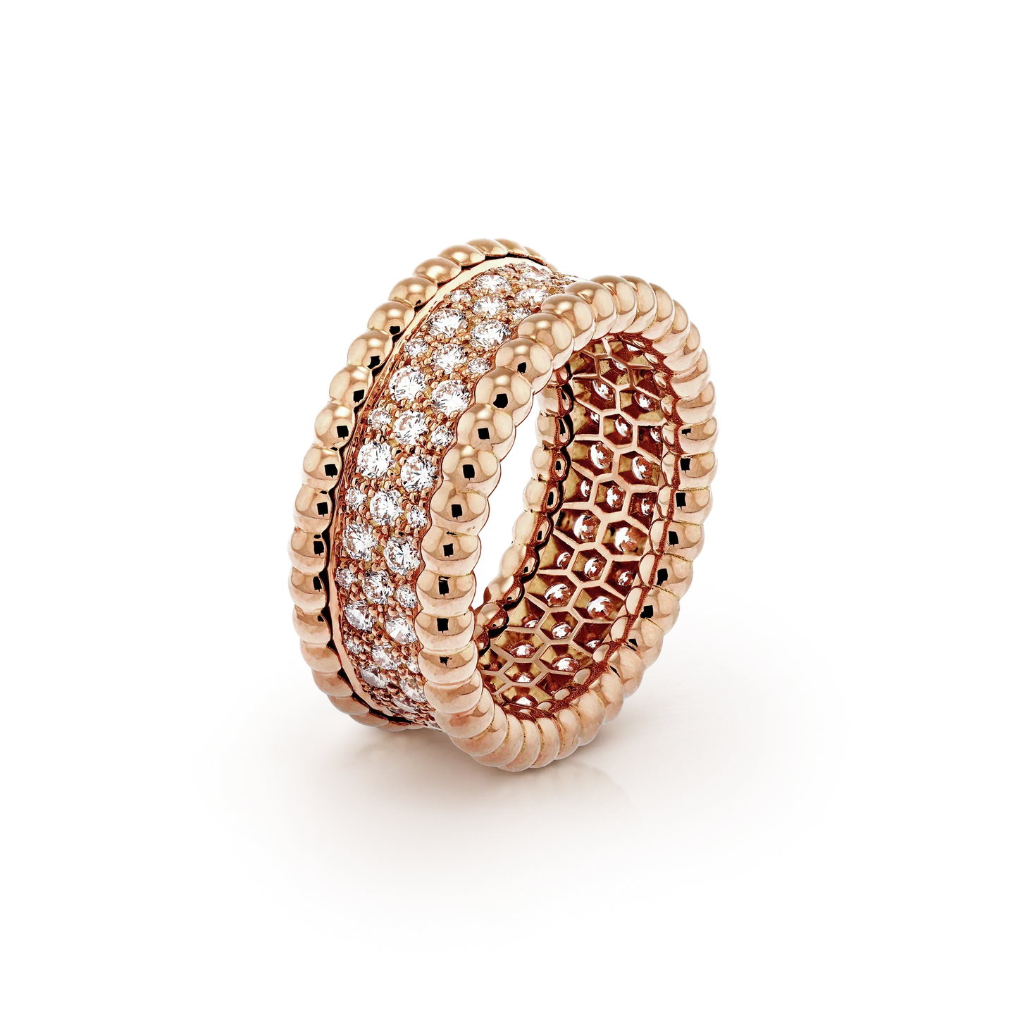 Perlée Diamonds 3 Row Ring