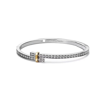 T Edge Hinged Bypass Bangle Bracelet