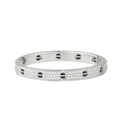 Diamond-paved Ceramic  Love Bracelet