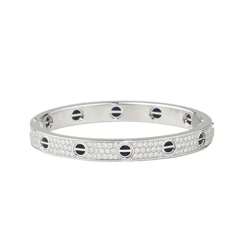 Diamond-paved Ceramic  Love Bracelet