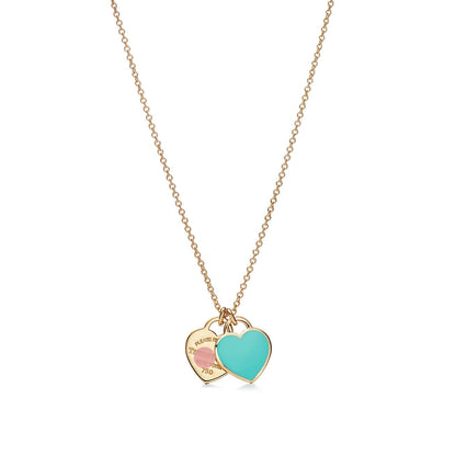 Return to Mini Double Heart Necklace