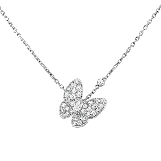 18K Two Butterfly Necklace