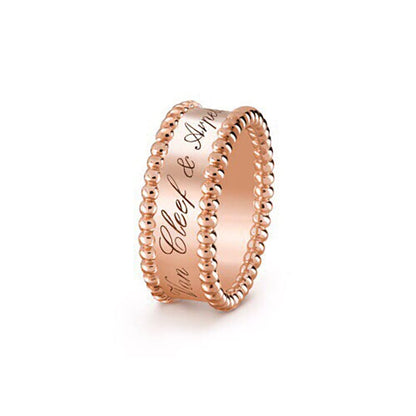 Rose Gold Perlée Signature Ring