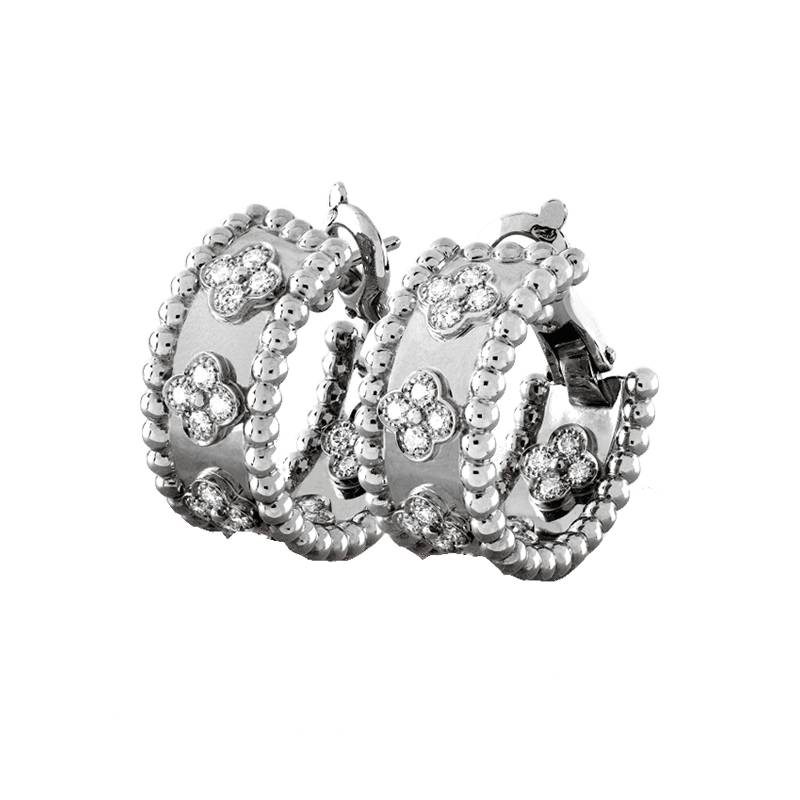 Perlée Clovers Hoop Earrings