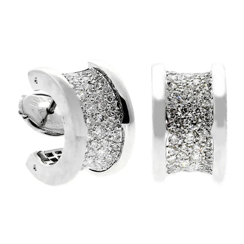 Wide Semicircle With Rhinestones Earrings