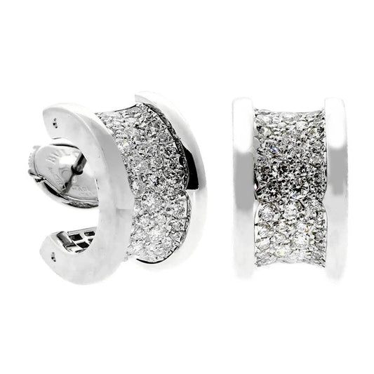 Wide Semicircle With Rhinestones Earrings