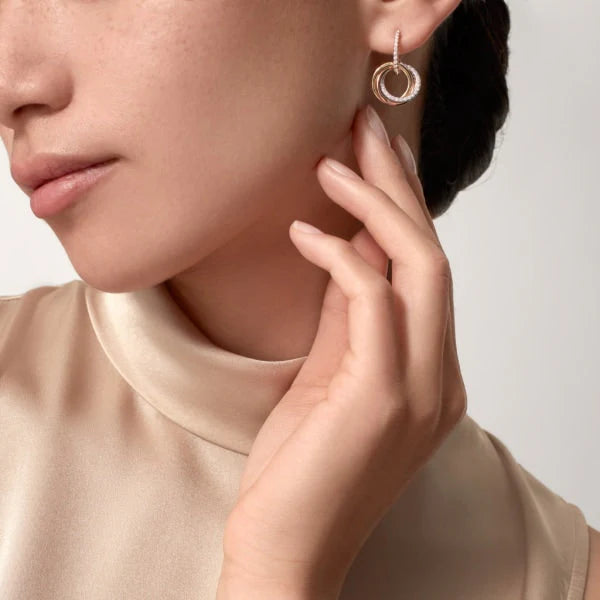 Trinity Earrings W Diamond
