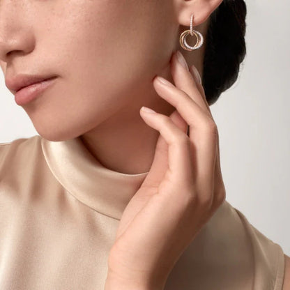 Trinity Earrings W Diamond