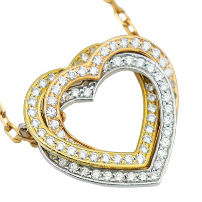 Trinity Heart Full Diamond Necklace