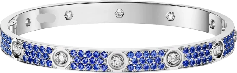 LOVE BRACELET DIAMOND PAVED IN COLORFUL SAPPHIRE