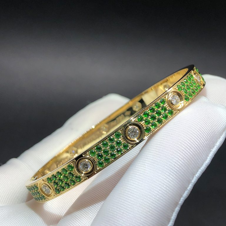 LOVE BRACELET DIAMOND PAVED IN COLORFUL SAPPHIRE