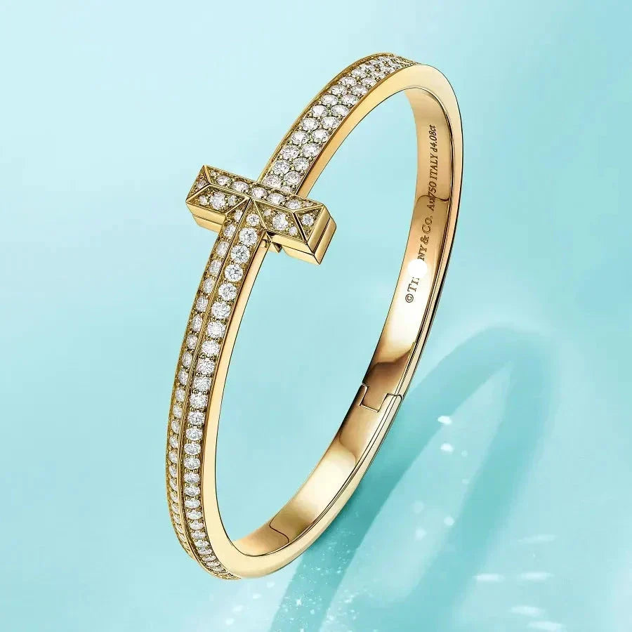 T1 Wide Diamond Bangle Bracelet
