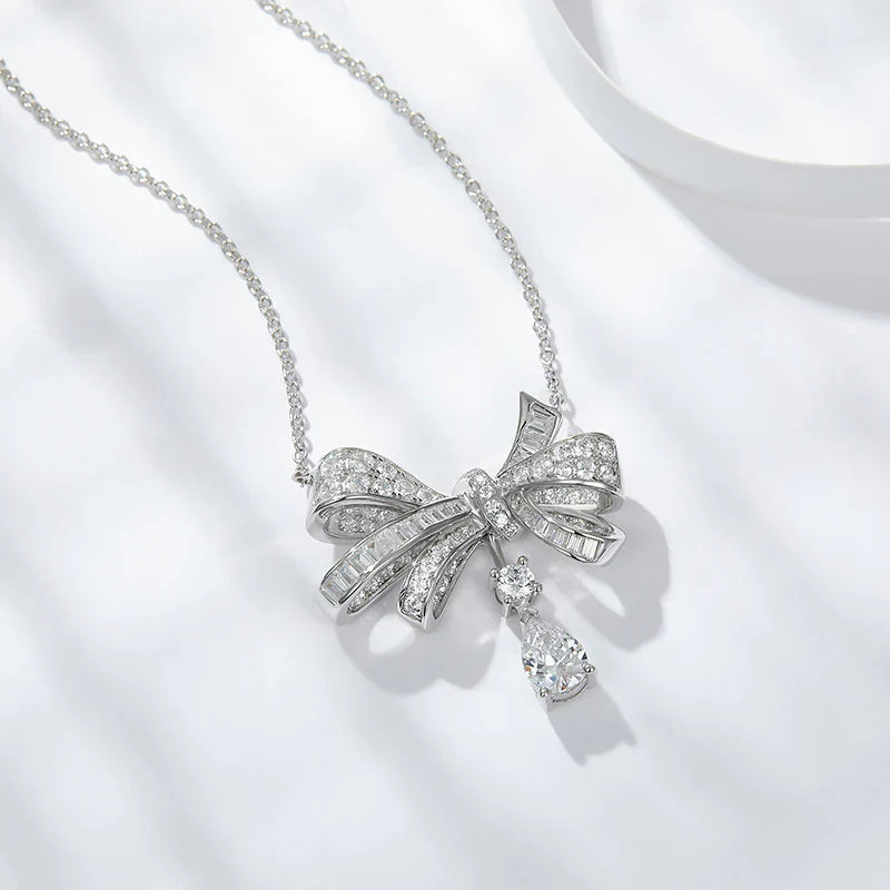 Bow Classic Diamond Drop Pendant