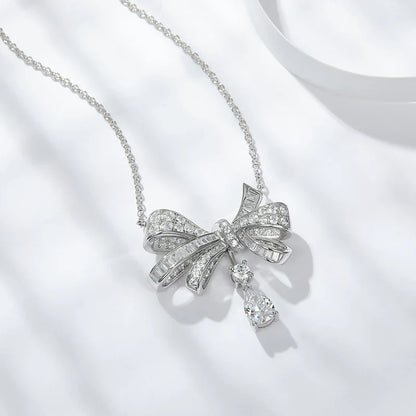 Bow Classic Diamond Drop Pendant