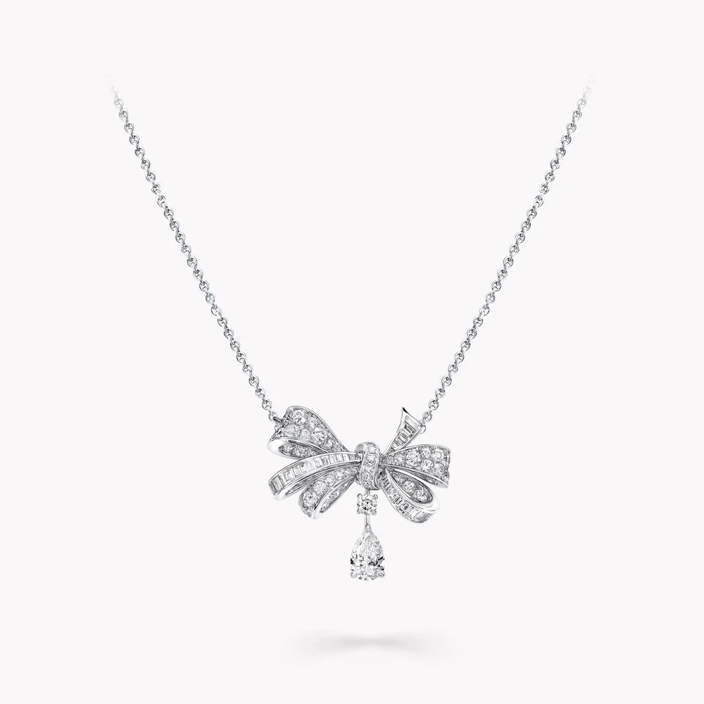 Bow Classic Diamond Drop Pendant