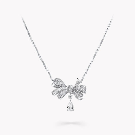 Bow Classic Diamond Drop Pendant
