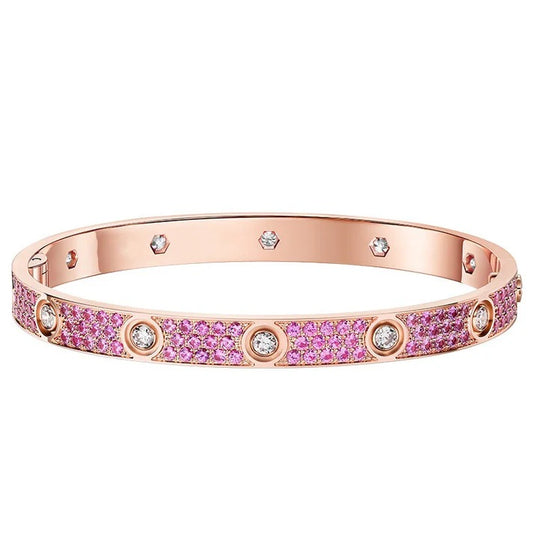LOVE BRACELET DIAMOND PAVED IN COLORFUL SAPPHIRE