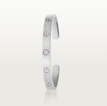 Open Cuff 1 Diamond Love Bracelet