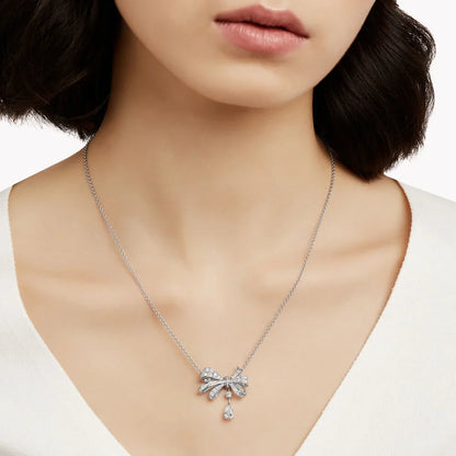 Bow Classic Diamond Drop Pendant