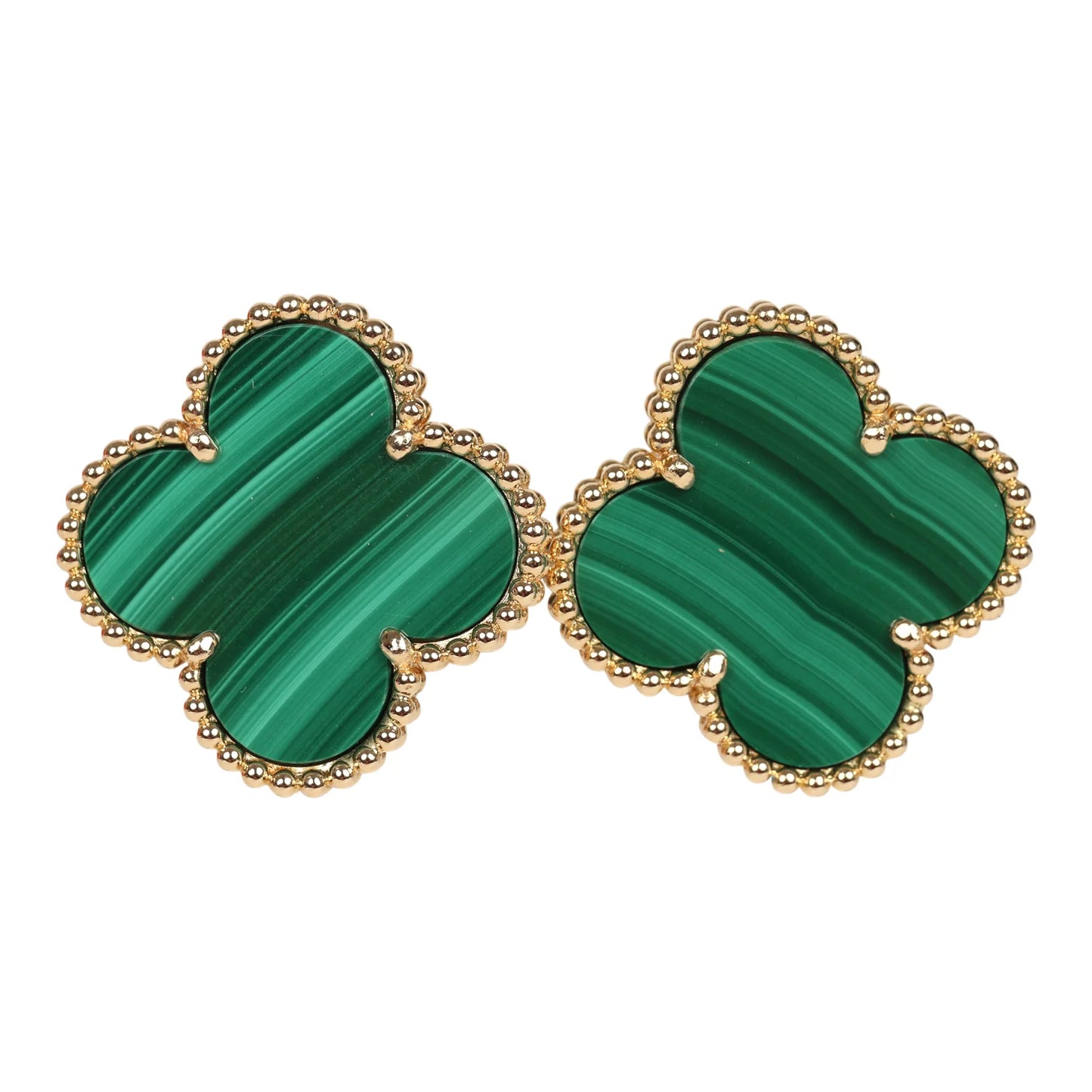 Vintage Alhambra Malachite Earrings